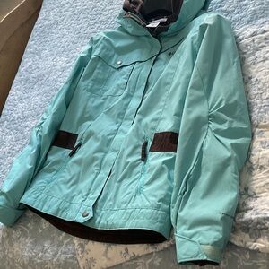 Columbia Women's Youth  Aqua and Brown Ski Jacket Sz 18/20